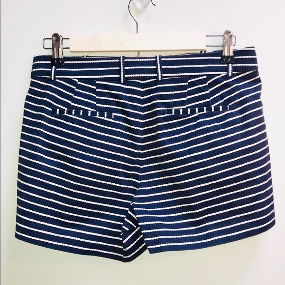 |J.Crew| Blue and White Striped Nautical Shorts - Picture 2 of 3